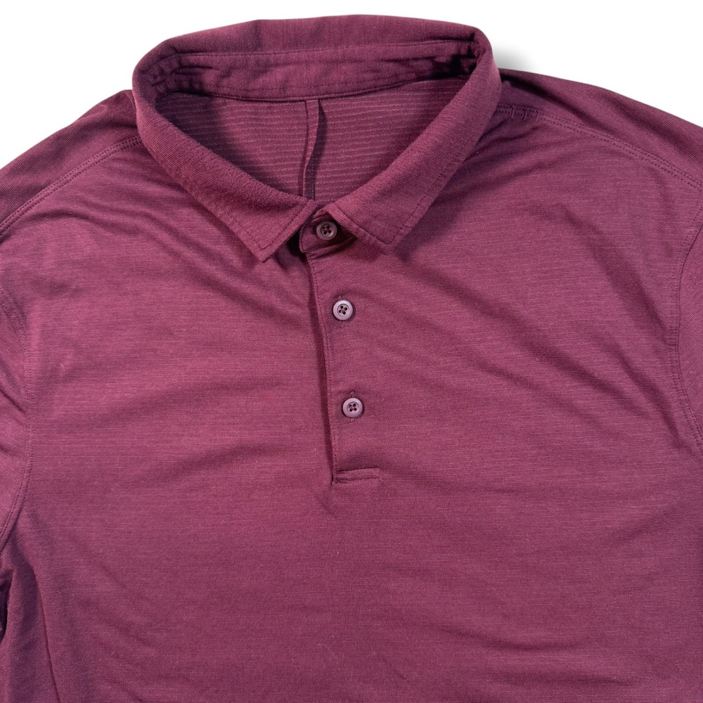 Lululemon Evolution Short Sleeve Polo Shirt Medium Mens Maroon